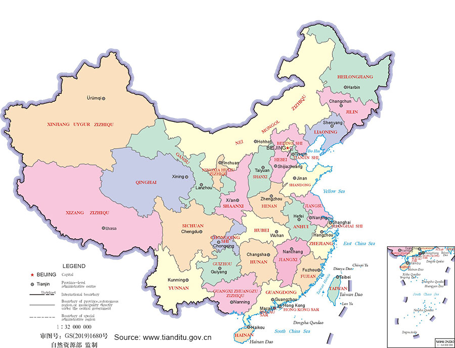 Map of China Provinces and Cities