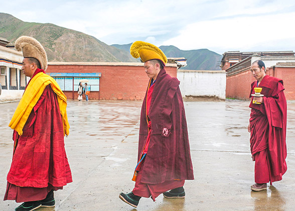 Monks in Labrang Monastery