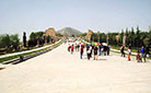 Tourists are visiting the Sacred Way which leads the way to the Qianling Tomb.