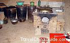 The interior of a kitchen in a farmer's cave, in which conditions are really harsh.