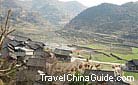 A bird's eye view of Qingman Miao Village in Kaili of Guizhou Province.