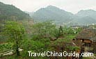 The traditional wooden houses smothered with trees, Duyun, Qiannan