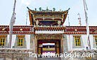 A Tibetan-style gate leading to the mysterious monastery.