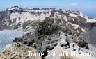 The Mt.Changbaishan is covered with snow.