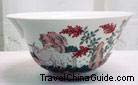 Jingdezhen Ceramics Museum: Famille bowl decorated with the auspious design of 