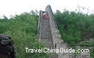 The steep steps on the Niangziguan Pass Great Wall.