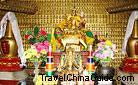 The bronze Buddha in the bronze hall of the Xiantong Temple on Mountain Wutai, Shanxi