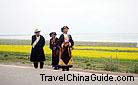 The beautiful grassland around the Qinghai Lake, Qinghai