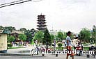 The wooden pagoda in Zhangye is a nine-storey octagon-shaped wooden structure. It has become a tourist attraction of the city.