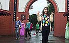 Emily in Dujiangyan Irrigation System Scenic Area, Chengdu