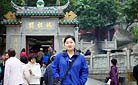 Our staff Molly at the Matsu Temple, Macau - Staff training in 2005