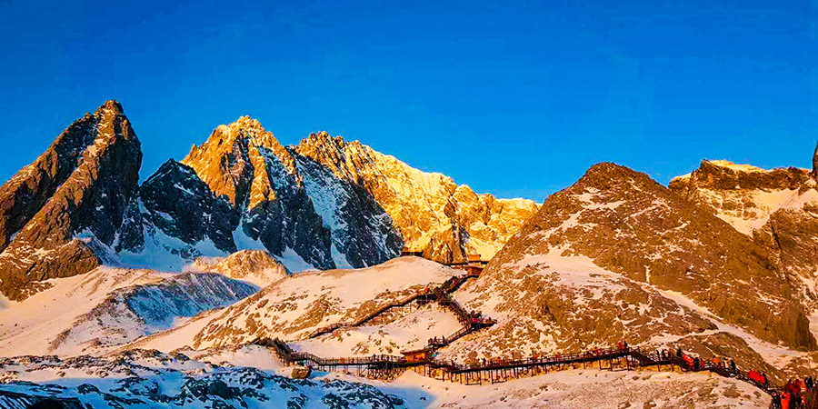 Jade Dragon Mountain Seen from Helicopter