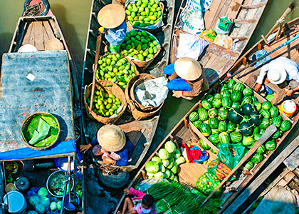 Floating Market on the Mekong River