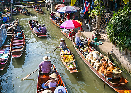 Floating market in Thailand