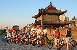 Cycling on the City Wall, Xian