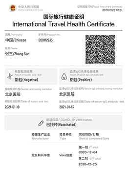 Paper International Travel Health Certificate